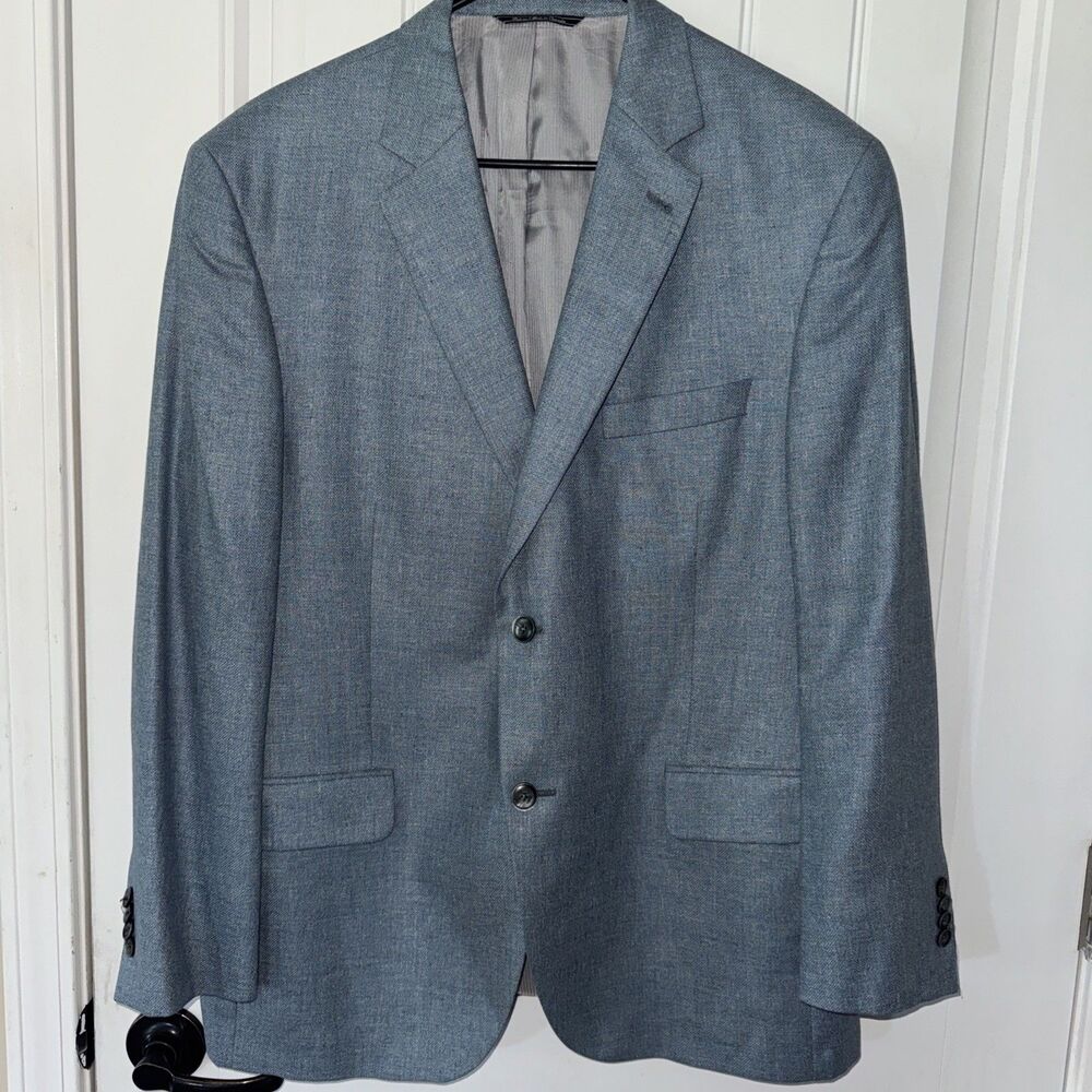 Jack Victor Hampton Blue Wool & Silk Blend Sport Coat  44